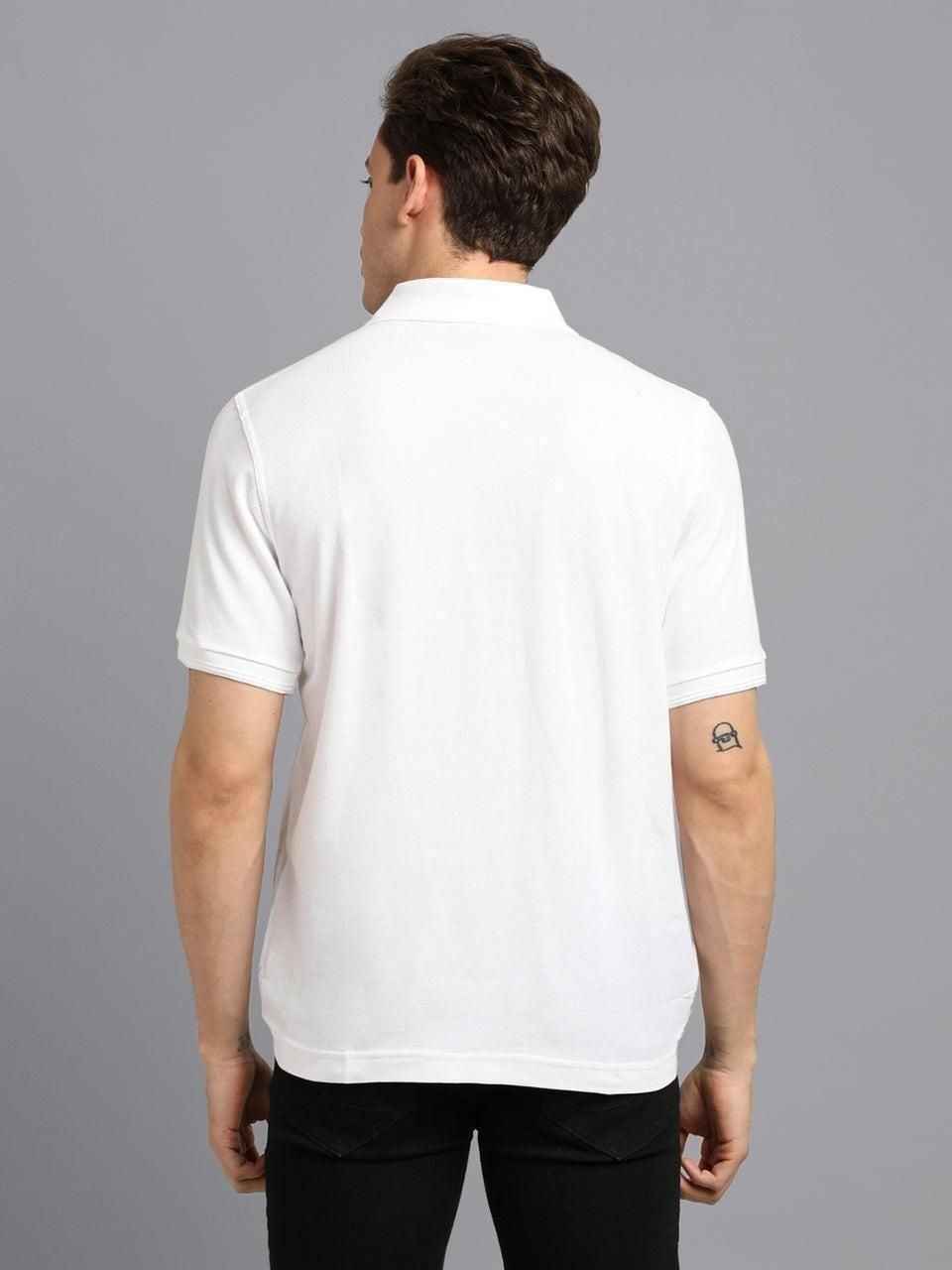 Matte Solid Half Sleeves Men's Polo T-Shirt