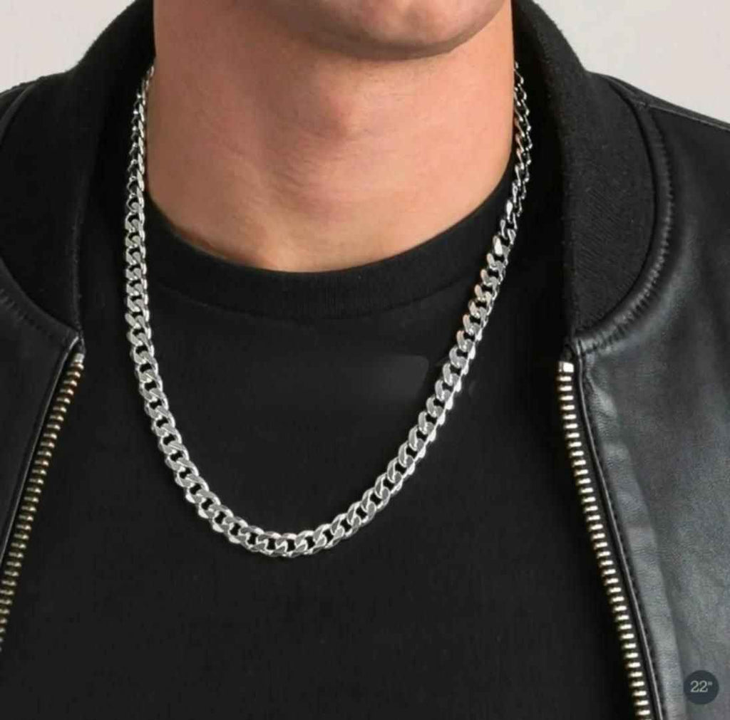 Silver Plated Cuban Chain for Men - Thick & Heavy Style