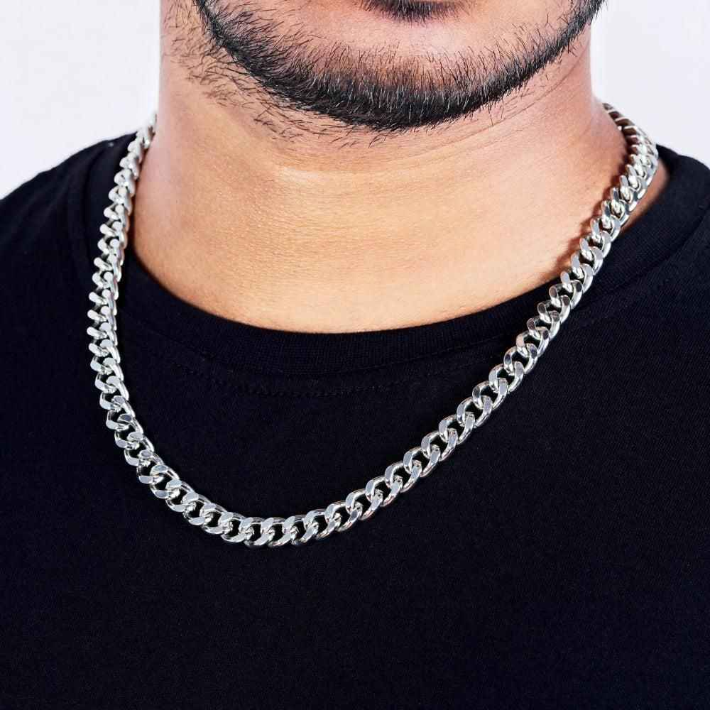 Silver Plated Cuban Chain for Men - Thick & Heavy Style