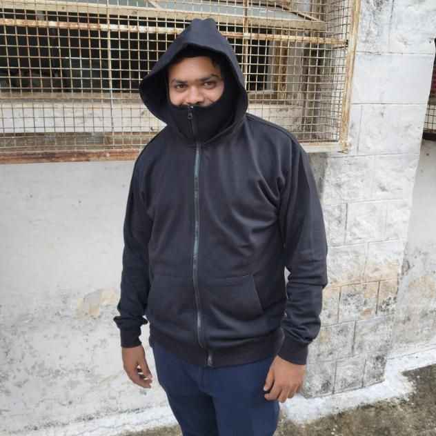 Men's Full Sleeves Zipper Hoodie with Mask