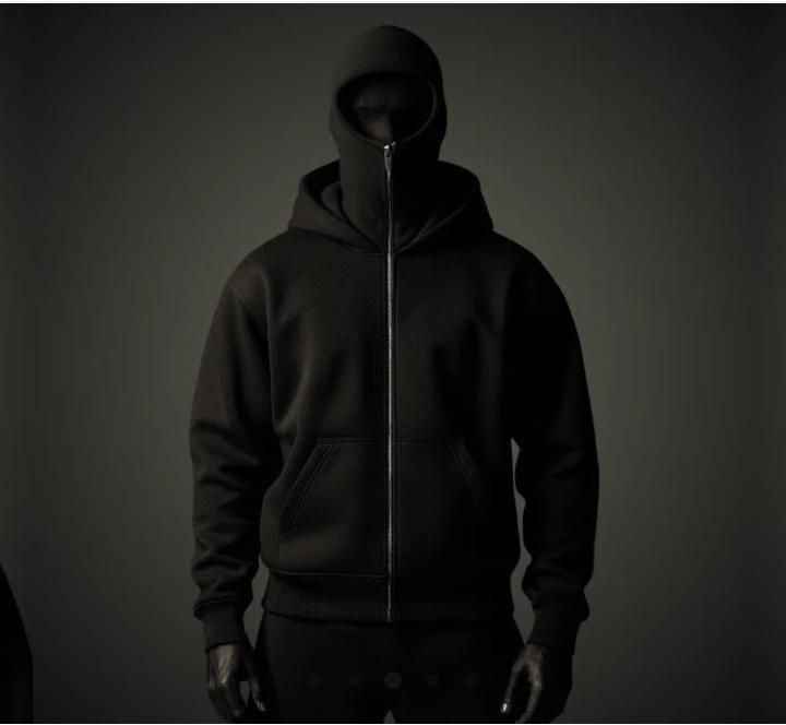 Men's Full Sleeves Zipper Hoodie with Mask