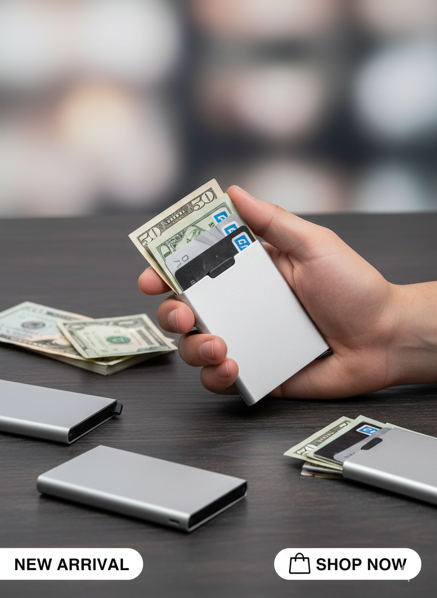 Men's RFID Smart Wallet - Pop Up Design with 8 Card Slots